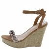 Shoe Republica Rico Taupe Embellished Braided Open Toe Platform Wedge What's New 2 Shoe Republica Rico Taupe Embellished Braided Open Toe Platform Wedge What's New
