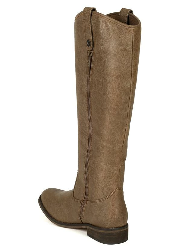 OPPO Rider18 Beige Knee High Pull Tabs Almond Toe Boot 6 OPPO Rider18 Beige Knee High Pull Tabs Almond Toe Boot