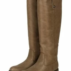 OPPO Rider18 Beige Knee High Pull Tabs Almond Toe Boot 8 OPPO Rider18 Beige Knee High Pull Tabs Almond Toe Boot