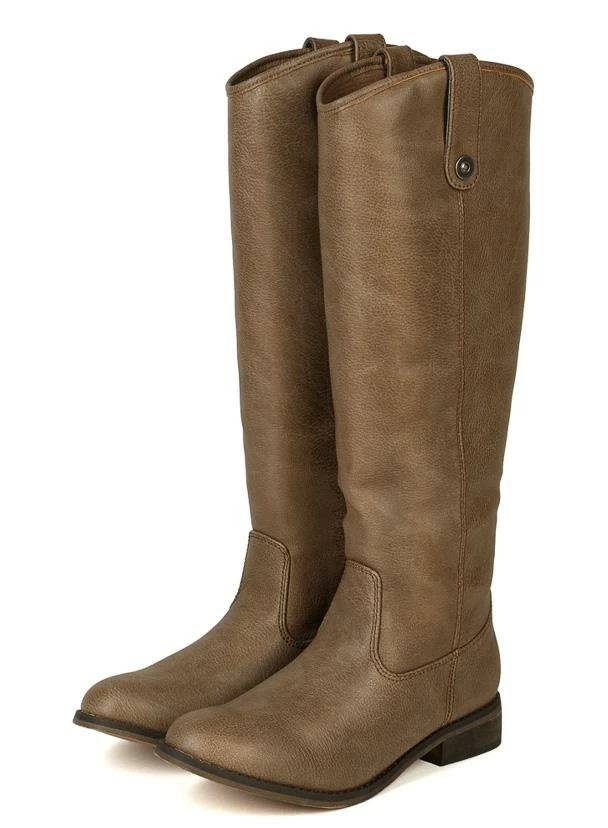 OPPO Rider18 Beige Knee High Pull Tabs Almond Toe Boot 5 OPPO Rider18 Beige Knee High Pull Tabs Almond Toe Boot