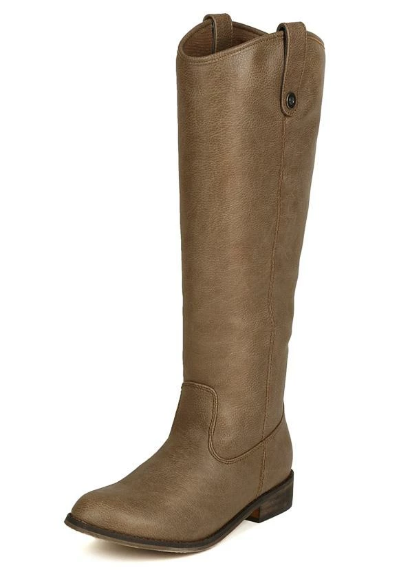 OPPO Rider18 Beige Knee High Pull Tabs Almond Toe Boot 4 OPPO Rider18 Beige Knee High Pull Tabs Almond Toe Boot
