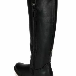 OPPO Rider18 Black Knee High Pull Tabs Almond Toe Boot 9 OPPO Rider18 Black Knee High Pull Tabs Almond Toe Boot