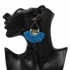 WFS What's New Rope Tassel Blue Earrings