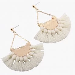 WFS Rope Tassel Off White Earrings What's New