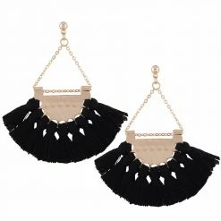WFS Rope Tassel Black Earrings What's New