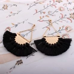 WFS Rope Tassel Black Earrings What's New 7 WFS Rope Tassel Black Earrings What's New