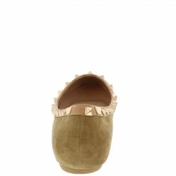 SPRINGLAND Shoes Roxana Nude Studded Pointed Toe Ballet Flat