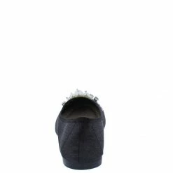 Summer Rio Ella010 Black Rhinestone Pearl Round Toe Mesh Ballet Flat What's New