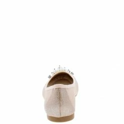 Summer Rio Shoes Ella010 Blush Rhinestone Pearl Round Toe Mesh Ballet Flat