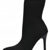 CAPE ROBBIN Sisa Black Stretch Knit Pull On Stiletto Boot What's New