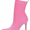 CAPE ROBBIN Sisa Pink Stretch Knit Pull On Stiletto Boot What's New