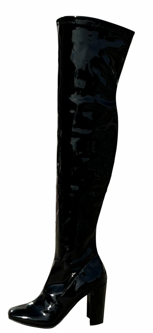 Legend Slay05 Black Patent Over The Knee Block Heel Boot 3 Legend Slay05 Black Patent Over The Knee Block Heel Boot