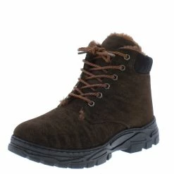 SUP What's New Sport10 Coffee Lace Up Faux Fur Lined Hiking Boot