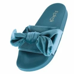 WESTWOOD Shoes Sandy03 Blue Knotted Open Toe Mule Slide Sandal