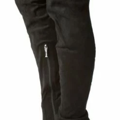 CAPE ROBBIN Scipio Black Pointed Toe Thigh High Triangle Heel Boot