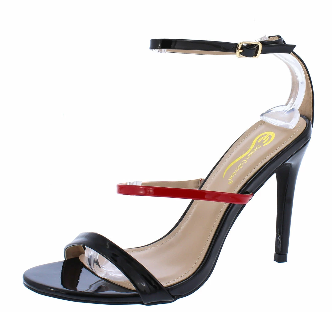 Elegant Sevilla2 Black Open Toe Anke Strap Stiletto Heel 4 Elegant Sevilla2 Black Open Toe Anke Strap Stiletto Heel
