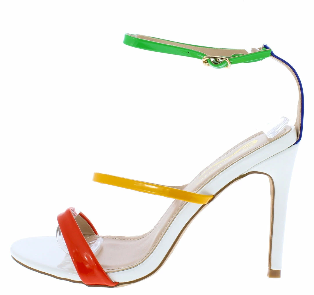 Elegant Sevilla2 White Open Toe Anke Strap Stiletto Heel What's New 3 Elegant Sevilla2 White Open Toe Anke Strap Stiletto Heel What's New