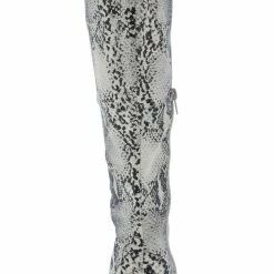 QUPID Shayla16axx Stone Black Snake Pu Women's Boot Boots