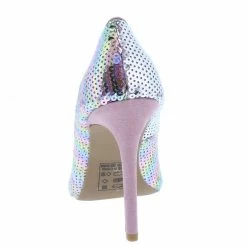 QUPID Show55 Pink Multi Sequin Pointed Toe Stiletto Heel
