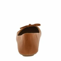 CAPE ROBBIN Sonya2 Camel Studded Strip Bow Ballet Flat