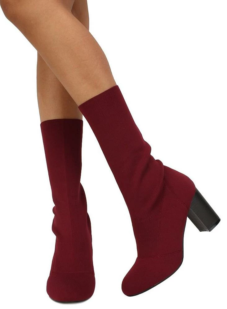 TWIN TIGER Sosa02 Wine Stretch Knit Extended Ankle Boot 4 TWIN TIGER Sosa02 Wine Stretch Knit Extended Ankle Boot