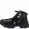 In Touch Boots Melinda234 Black Pu Lace Up High Top Sneaker Boot