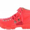 In Touch Melinda234 Neon Pink Lace Up High Top Sneaker Boot