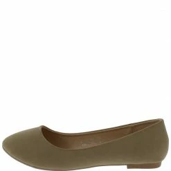 Forever Link Stacy101 Dark Taupe Round Toe Slip On Ballet Flat