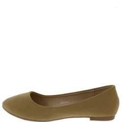 Forever Link Shoes Stacy101 Light Brown Round Toe Slip On Ballet Flat