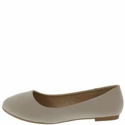 Forever Link Stacy101 Taupe Round Toe Slip On Ballet Flat Shoes