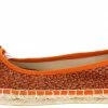 QUPID Shoes Sunshine03 Orange Bow Espadrille Rope Flat