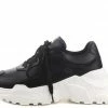CAPE ROBBIN Sneaker Flats Twinky Black White Lace Up Chunky Sneaker Boot