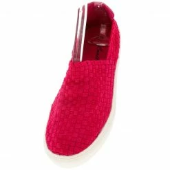 SUP Ten003 Fuchsia Woven Slip On Sneaker Flat