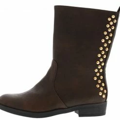 CAPE ROBBIN Teresagh006 Brown Studded Back Boot