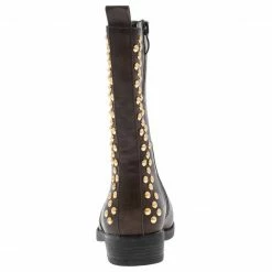 CAPE ROBBIN Teresagh006 Brown Studded Back Boot