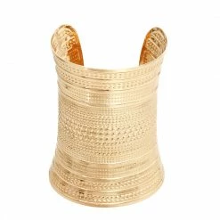 PINK TOWN USA Textured Gold Cuff Bracelet Accessories