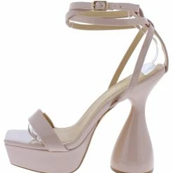 Elegant What's New Toreyy1 Nude Open Toe Ankle Wrap Strap Platform Heel