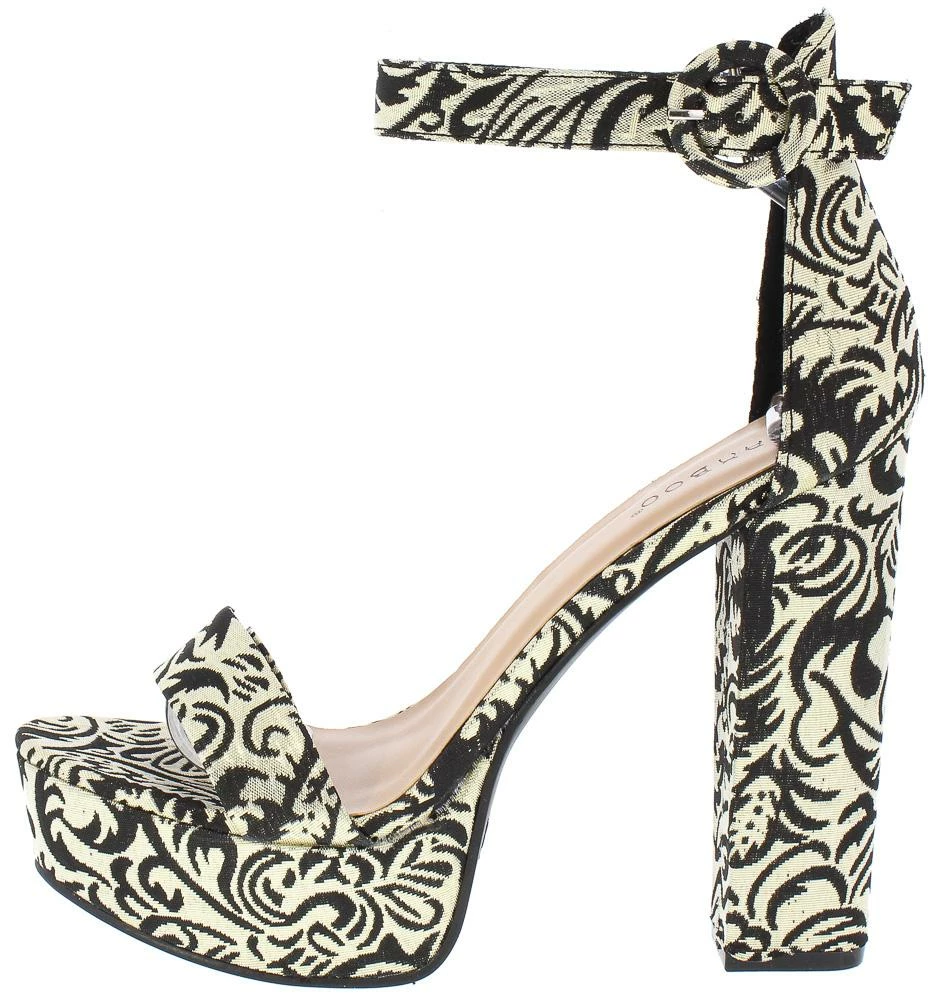 JP Tournament78m Black Damask Open Toe Ankle Strap Platform Heel What's New 3 JP Tournament78m Black Damask Open Toe Ankle Strap Platform Heel What's New