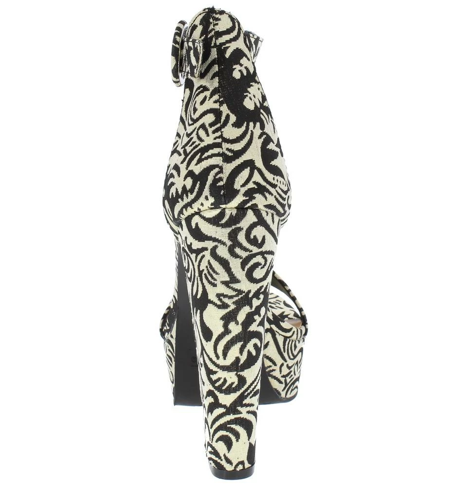 JP Tournament78m Black Damask Open Toe Ankle Strap Platform Heel What's New 5 JP Tournament78m Black Damask Open Toe Ankle Strap Platform Heel What's New