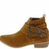 AMERICAN METTLE Boots Tulip2 Camel Suede Studded Double Buckle Ankle Boot