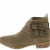 AMERICAN METTLE Tulip2 Khaki Studded Double Buckle Ankle Boot