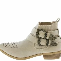 Wholesale Fashion Shoes Sales Store 36 AMERICAN METTLE Boots Tulip2 Nude Studded Double Buckle Ankle Boot