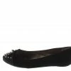 Soda Ballet Flats Typo Black Spike Studded Bow Toe Ballet Flat