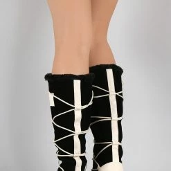 Miracle Miles Boots Ultra03 White Pu Multi Wrap Fur Lined Boot