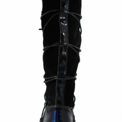 Miracle Miles Ultra03 Metallic Black Pu Multi Wrap Fur Lined Boot