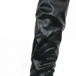 TWIN TIGER Vickie Hi Black Pu Over The Knee Flat Boot Boots
