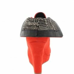 QUPID Boots Val09 Tangerine Foldover Wedge Boot