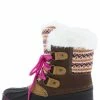 Forever Link Little Princess Value84k Brown Faux Fur Lace Up Kids Snow Boot