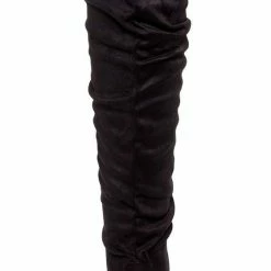 TWIN TIGER Vickie Hi Black Suede Over The Knee Flat Boot Boots