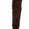 TWIN TIGER Vickie Hi Brown Suede Over The Knee Flat Boot